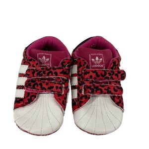 adidas | Shoes | Adidas Originals Superstar Baby Shoes Pink Leopard Print  Velcro Straps 34 | Poshmark